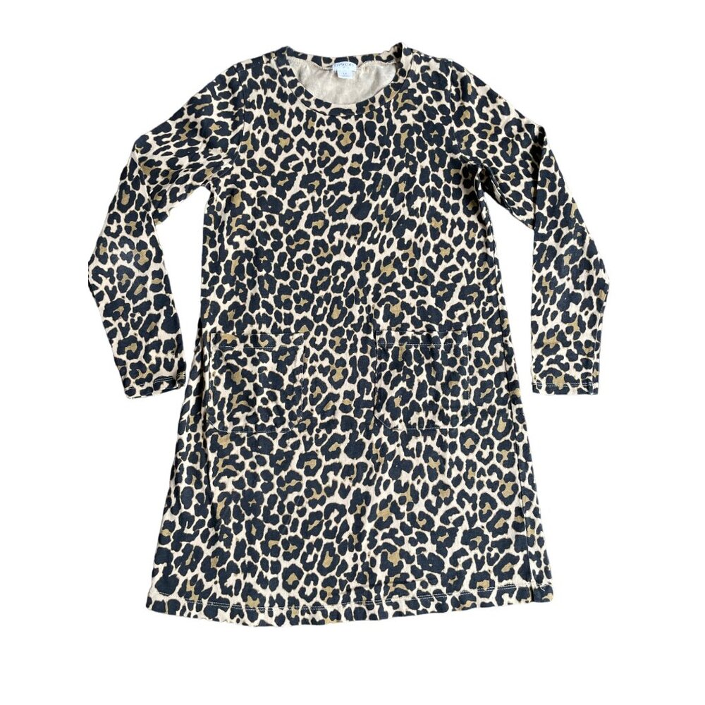 Crewcuts Dress Girls 12 Leopard Print Lightweight Long‎ Sleeve Pockets
